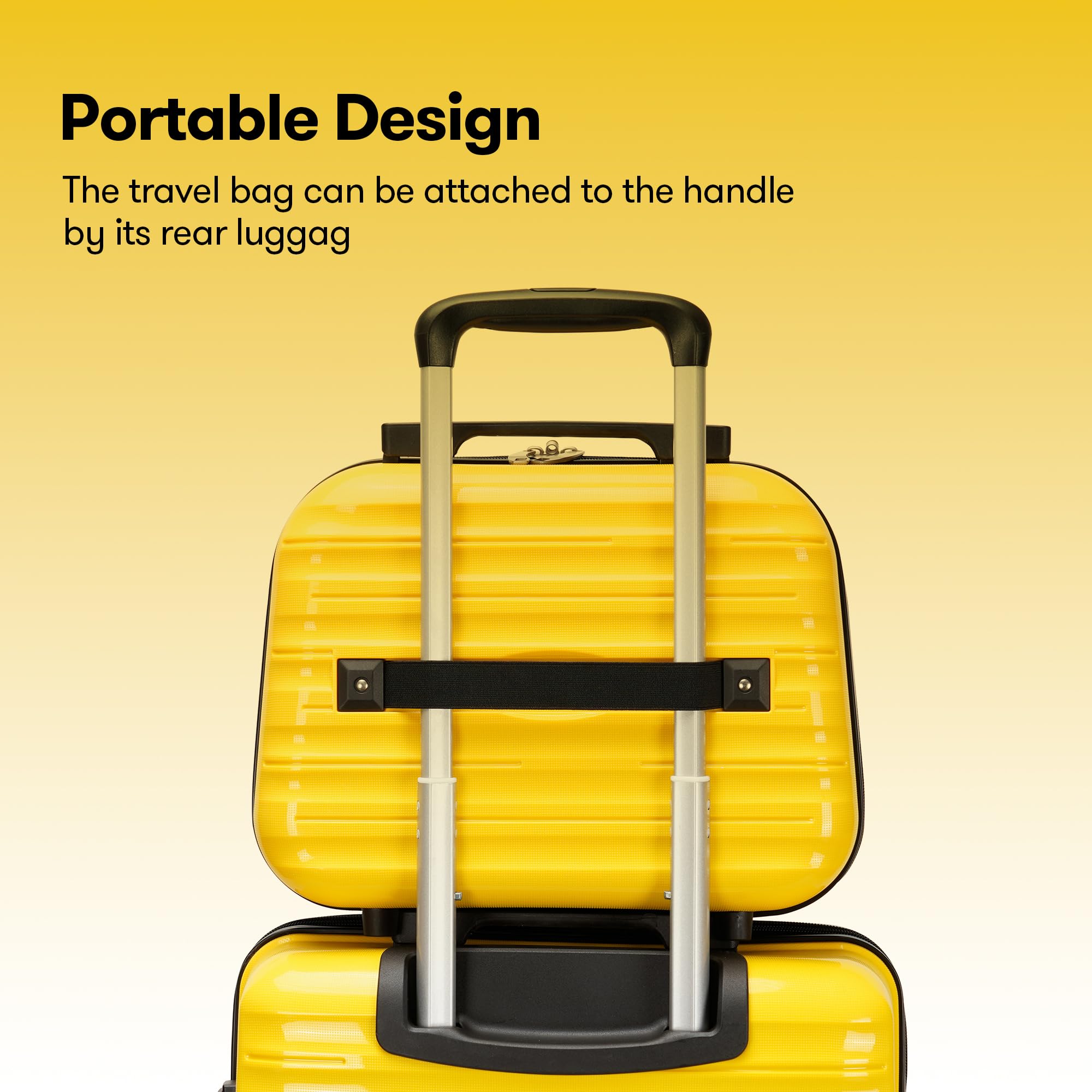 4-Piece PP Hardside Luggage Set with TSA Lock & Spinner Wheels - Large Yellow Suitcases for Travel, Vacation & Business Trips