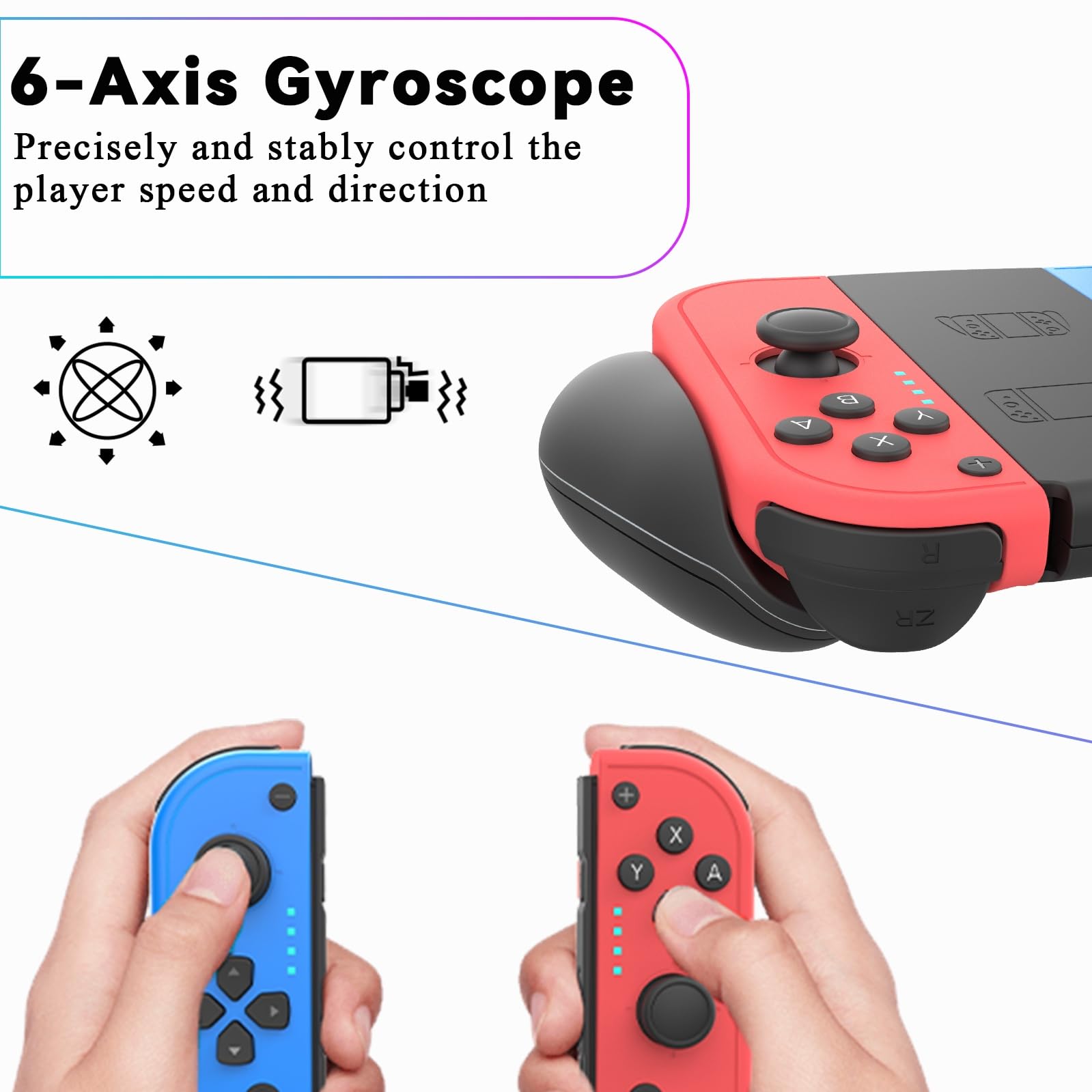 Rainiuniu Wireless Switch Controller - Compatible with Nintendo Switch, Switch Lite & OLED - 6-Axis Gyro, Dual Vibration, No Drift Joystick - Ergonomic Grip for Comfortable Gaming - Perfect for Mario Kart, Zelda & Multiplayer Games