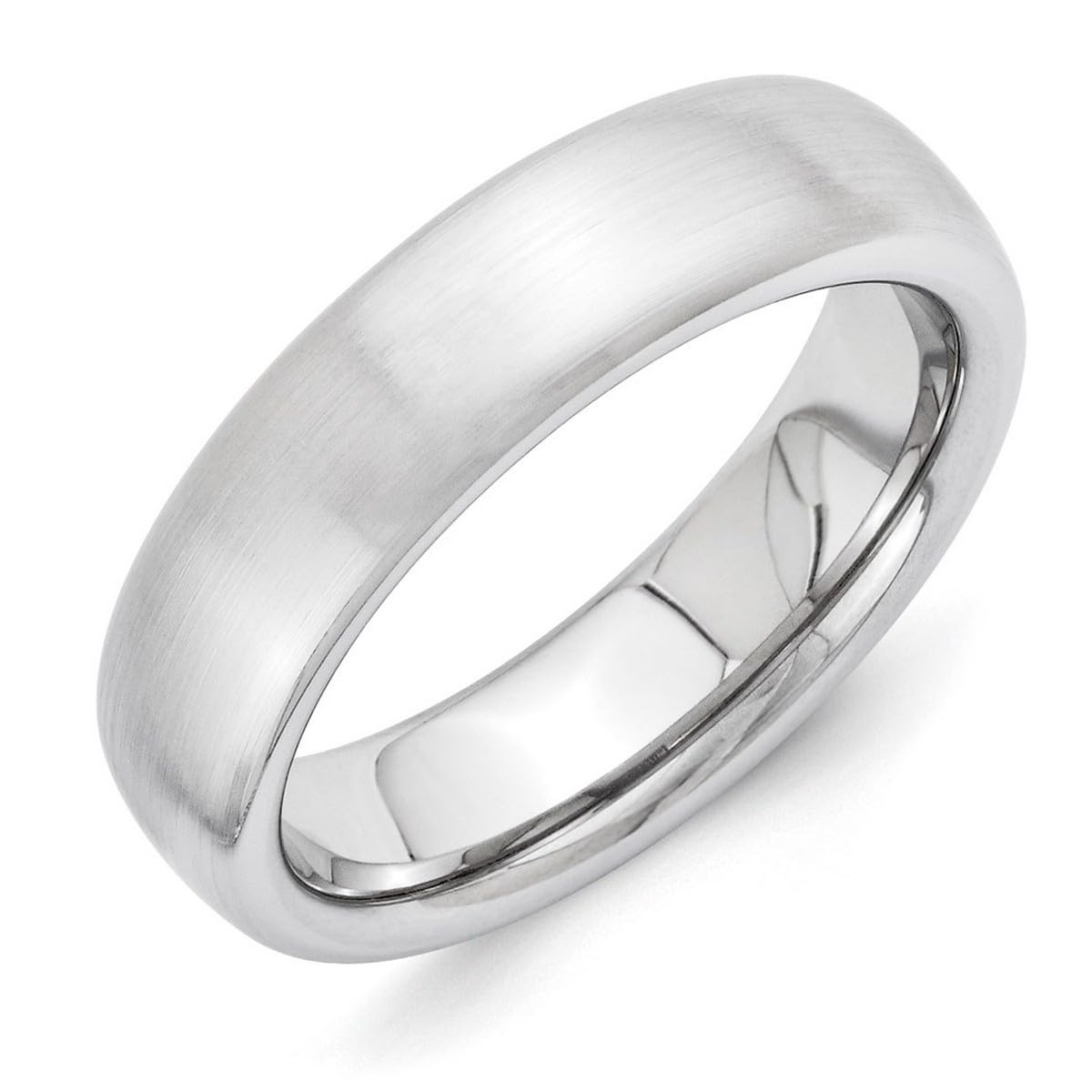 Vitalium Brushed 6mm Domed Band Ring - Size 7 Unisex Wedding Ring for Men & Women | Durable Comfort Fit Jewelry for Everyday Wear, Anniversary Gifts & Couples Matching Sets