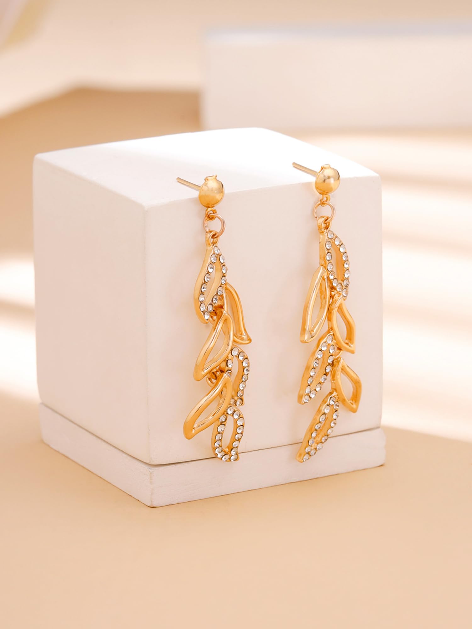 Elegant Yellow Chime Drop Earrings for Women | Multicolor Crystal & Opal Oval Dangle Earrings | Rose Gold Plated Fashion Jewelry | Perfect Birthday & Anniversary Gift for Her | Ideal for Parties, Weddings & Everyday Wear
