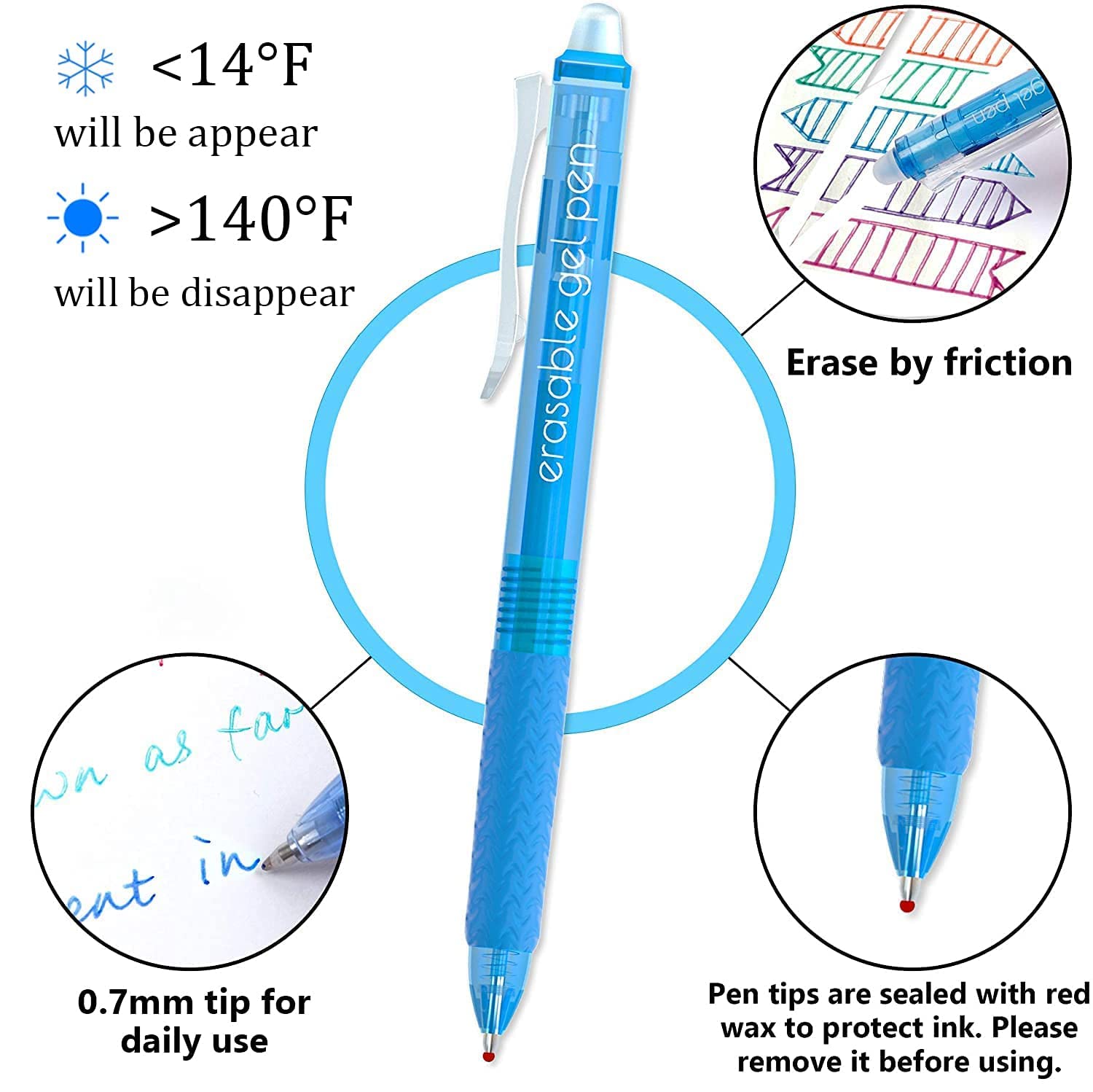 Vanstek 26 Colors Erasable Gel Pens with 26 Refills - Smooth Writing, No Smudge, Perfect for School, Office, Note Taking & Art Projects