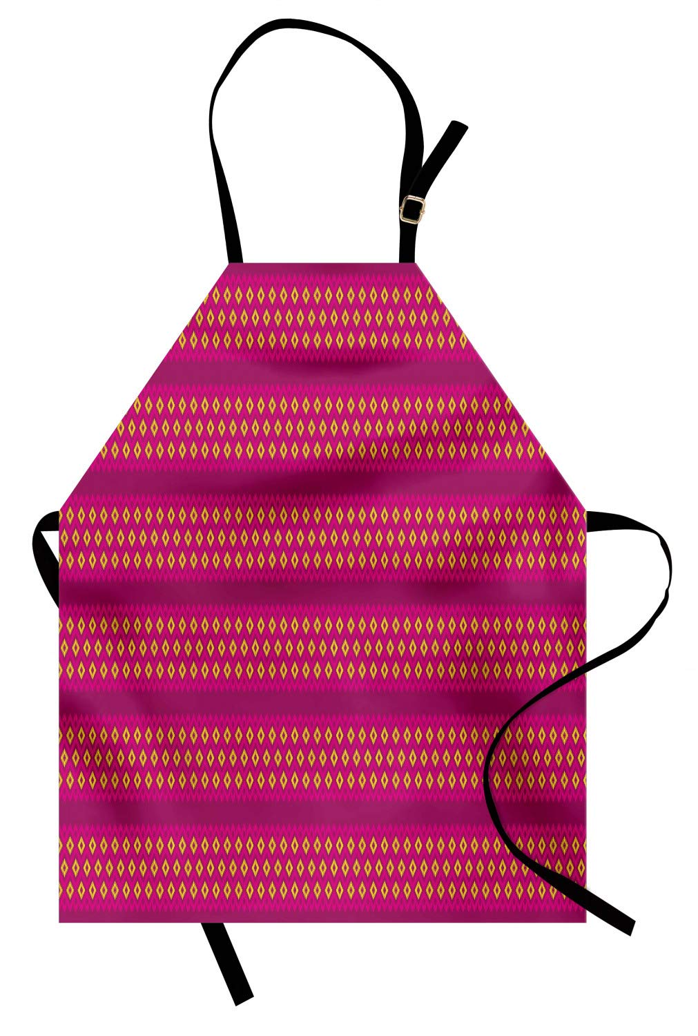 Ambesonne Ethnic Apron - Pink Yellow Geometric Pattern for Baking & Painting