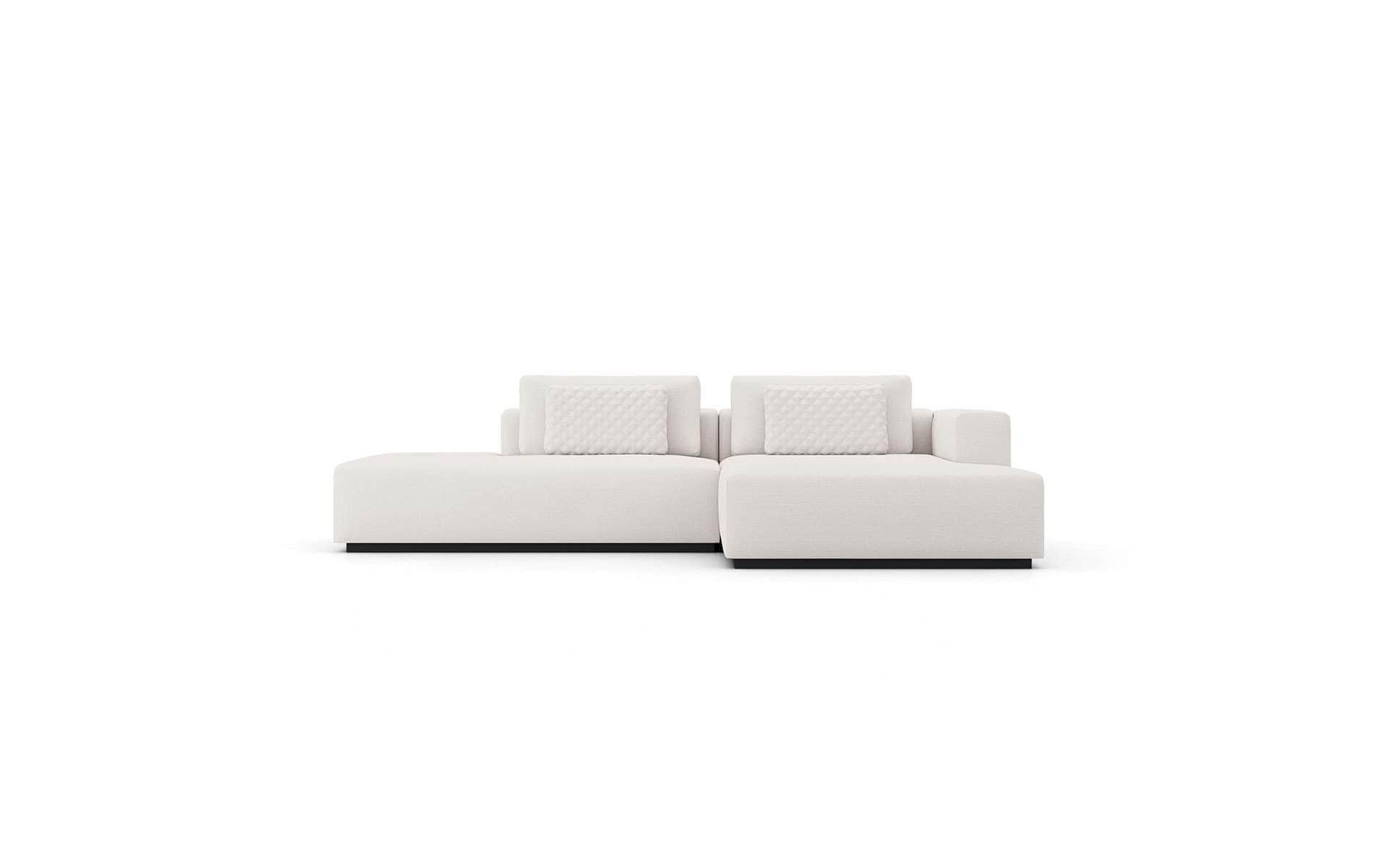 Spruce Modular Small Sectional Sofa with Chaise in Chalk Fabric - 2 Configurations | Compact Living Room Furniture for Apartments & Small Spaces