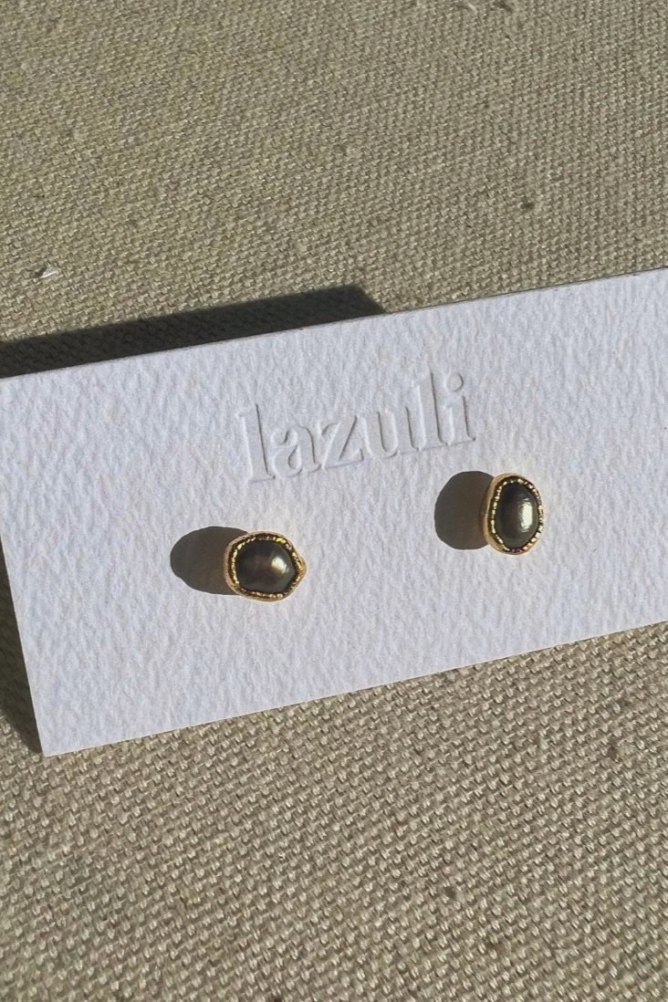 Minimalist Black Pearl Stud Earrings for Women - Elegant & Simple Jewelry for Everyday Wear, Office, or Special Occasions
