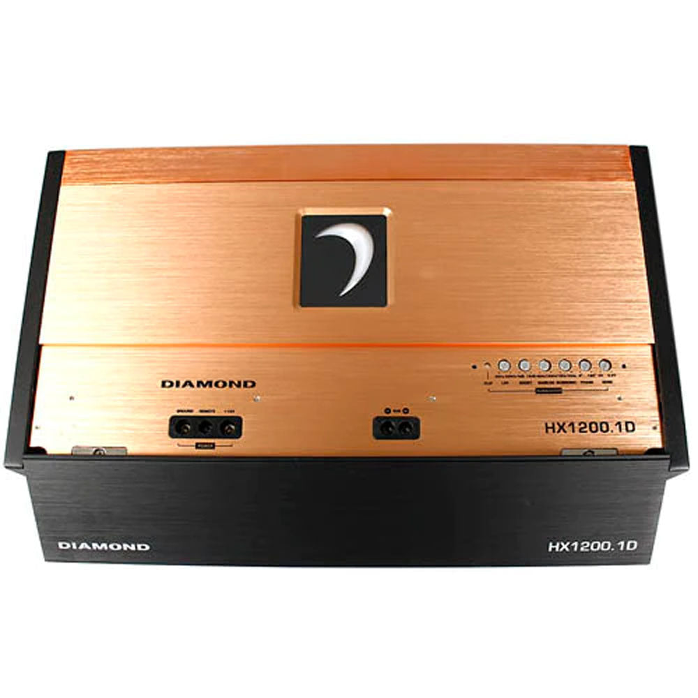 Diamond Audio HX1200.1D 1200W RMS HEX Series Full Range Class D Monoblock Car Amplifier - High Power Car Audio System for Bass Boost and Clear Sound in Vehicles