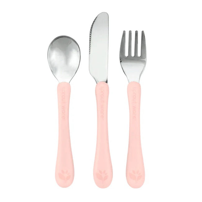 Green Sprouts Stainless Steel Kids Cutlery Set - BPA-Free, Eco-Friendly Toddler Utensils with Travel Case | Perfect for Home, School Lunch & Outdoor Picnics