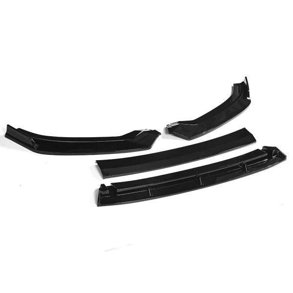 Glossy Black Front Bumper Lip Splitter Kit for 2017-2020 Audi A3 S3 RS3 - 4 Piece Set - Enhance Style & Aerodynamics for Street or Track Racing