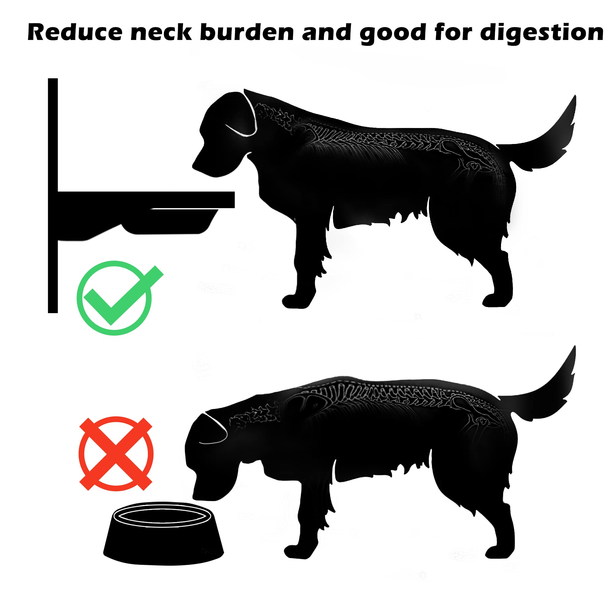 Elevated Dog Bowl Stand with 2 Stainless Steel Bowls - Adjustable Height Pet Feeder for Medium to Large Dogs (44oz) - Perfect for Raised Feeders & Joint Health - Ideal for Home, Kitchen or Outdoor Use