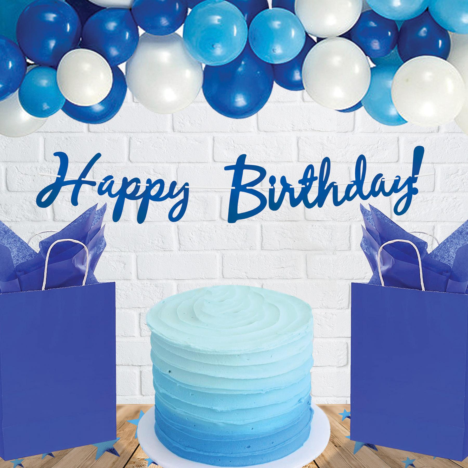 12 Pack Blue Foil Happy Birthday Party Streamers - Decorative Party Supplies for Birthday Celebrations, Home Decor & Festive Events
