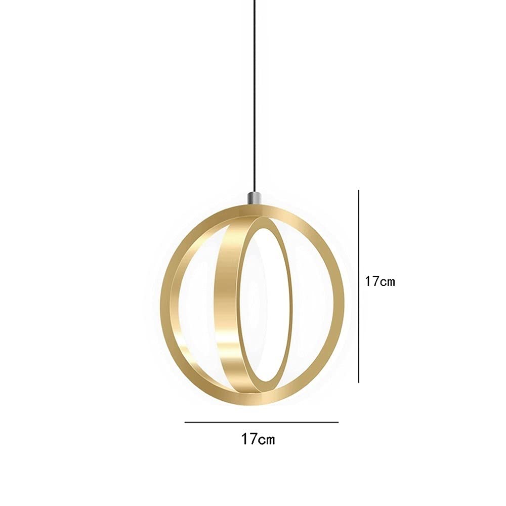 Adjustable LED Chandelier Pendant Light - Modern Single Head Ceiling Lamp with Aluminum & Iron Double Ring Design for Home, Cafe, Loft, Bar Lighting - Perfect for Dining Room, Bedroom, and Commercial Spaces