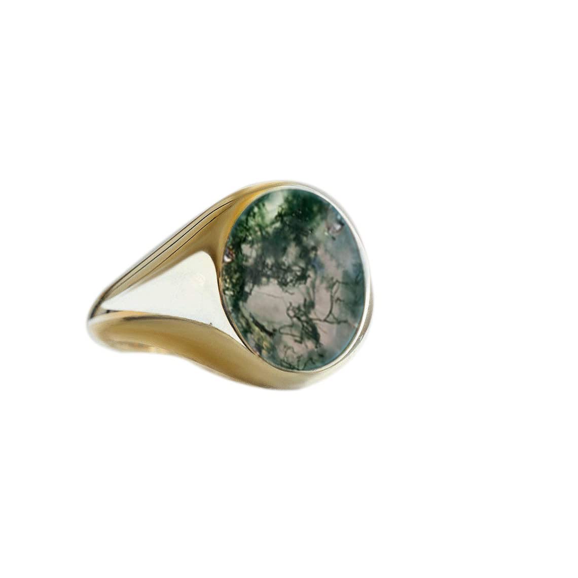 Unique Moss Agate Engagement Ring - 925 Sterling Silver & Rose Gold Gemstone Ring for Women | Best Wedding Gift for Wife, Bridal Jewelry, Anniversary Present - Perfect for Proposals, Weddings & Special Occasions