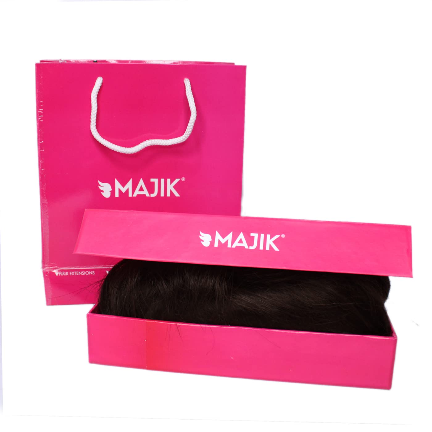 Majik Front Lace Human Hair Wigs for Women - Natural Black Full Head Wigs with Free Hair Brush Set - Perfect for Daily Wear, Cosplay & Special Occasions