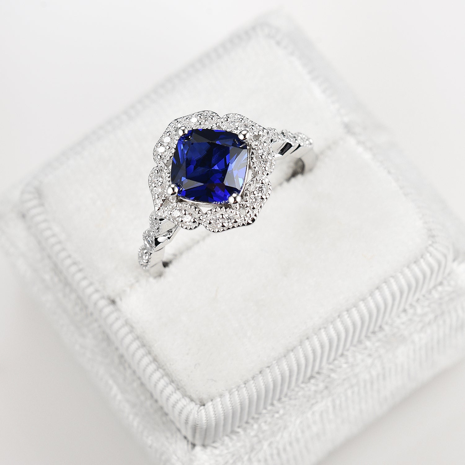Luxury Sapphire Ring for Women - Sterling Silver 925, Elegant Blue Gemstone Jewelry for Engagement, Anniversary & Special Occasions