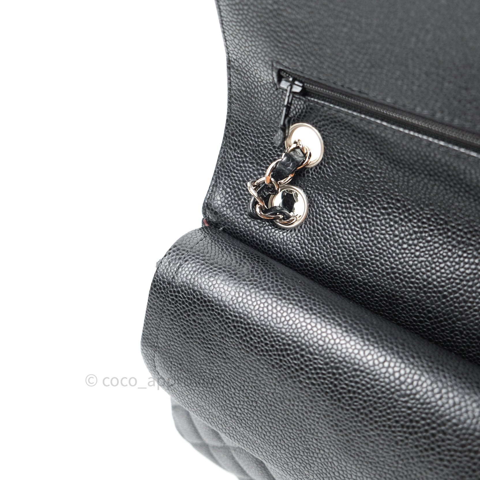 Chanel Classic Medium/Large Double Flap Bag Black Caviar Leather with Silver Hardware - Luxury Handbag for Women, Perfect for Work, Evening Events & Special Occasions