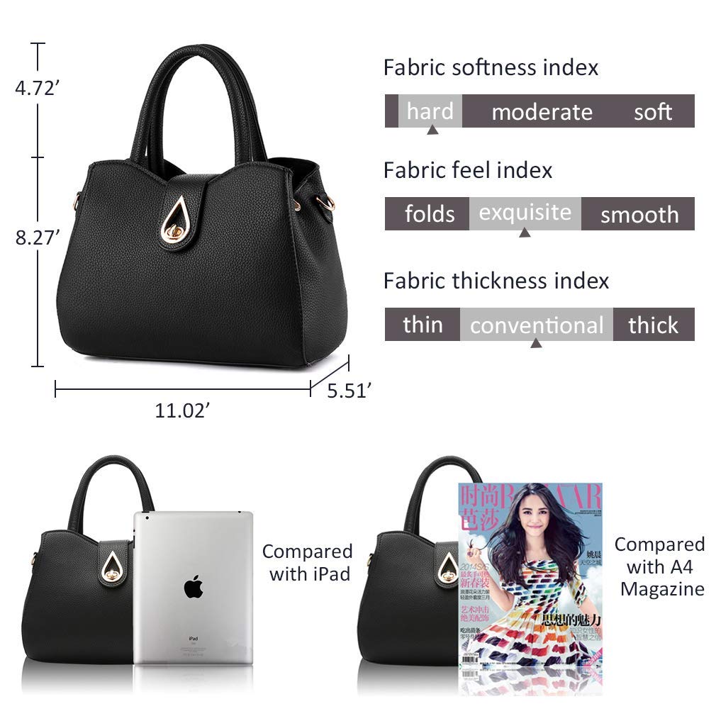 Pahajim Women's Genuine Leather Handbags - Top Handle Satchel & Tote Purses for Work, Travel & Everyday Use