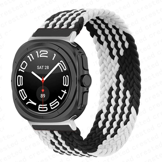 Stretchy Braided Solo Loop Bands for Samsung Galaxy Watch Ultra - Comfortable & Adjustable Replacement Watch Straps for Workouts, Running & Everyday Wear