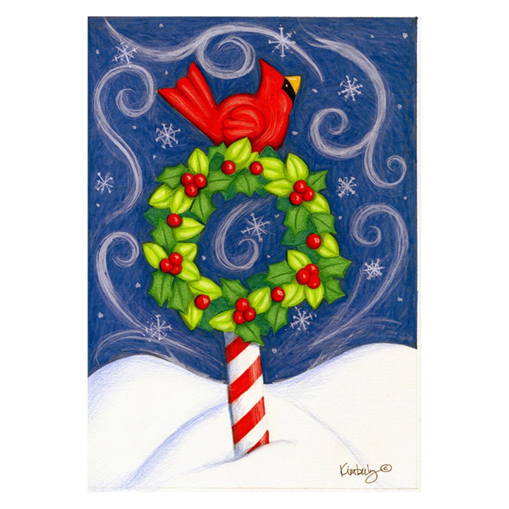 Toland Home Garden 102527 Winter Wonderland Double Sided Outdoor Flag - 28x40 Inch Cardinal Bird Winter Yard Decoration for House & Garden - Perfect for Seasonal Holiday Decor and Front Porch Display