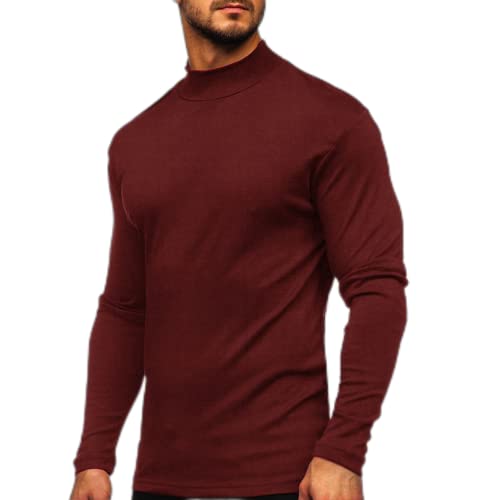Wine Red-half Turtleneck
