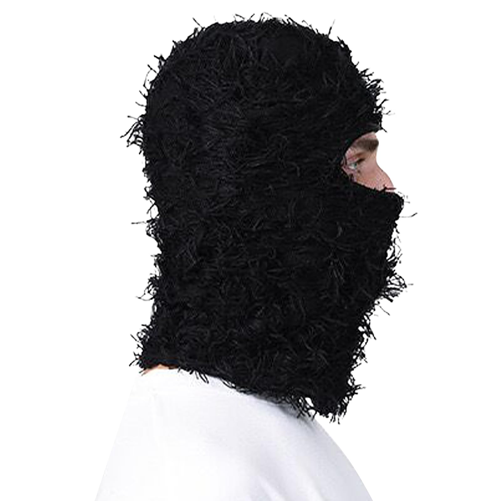 Clakllie Distressed Balaclava - Yeat Shiesty Knitted Full Face Mask for Men & Women - Windproof Winter Ski Mask for Cold Weather & Outdoor Activities