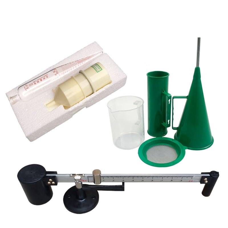 **Professional Slurry Test Kit - Mud Hydrometer, Viscometer, Marsh Funnel & Sand Content Meter for Accurate Mud Testing | Ideal for Drilling, Construction & Soil Analysis**