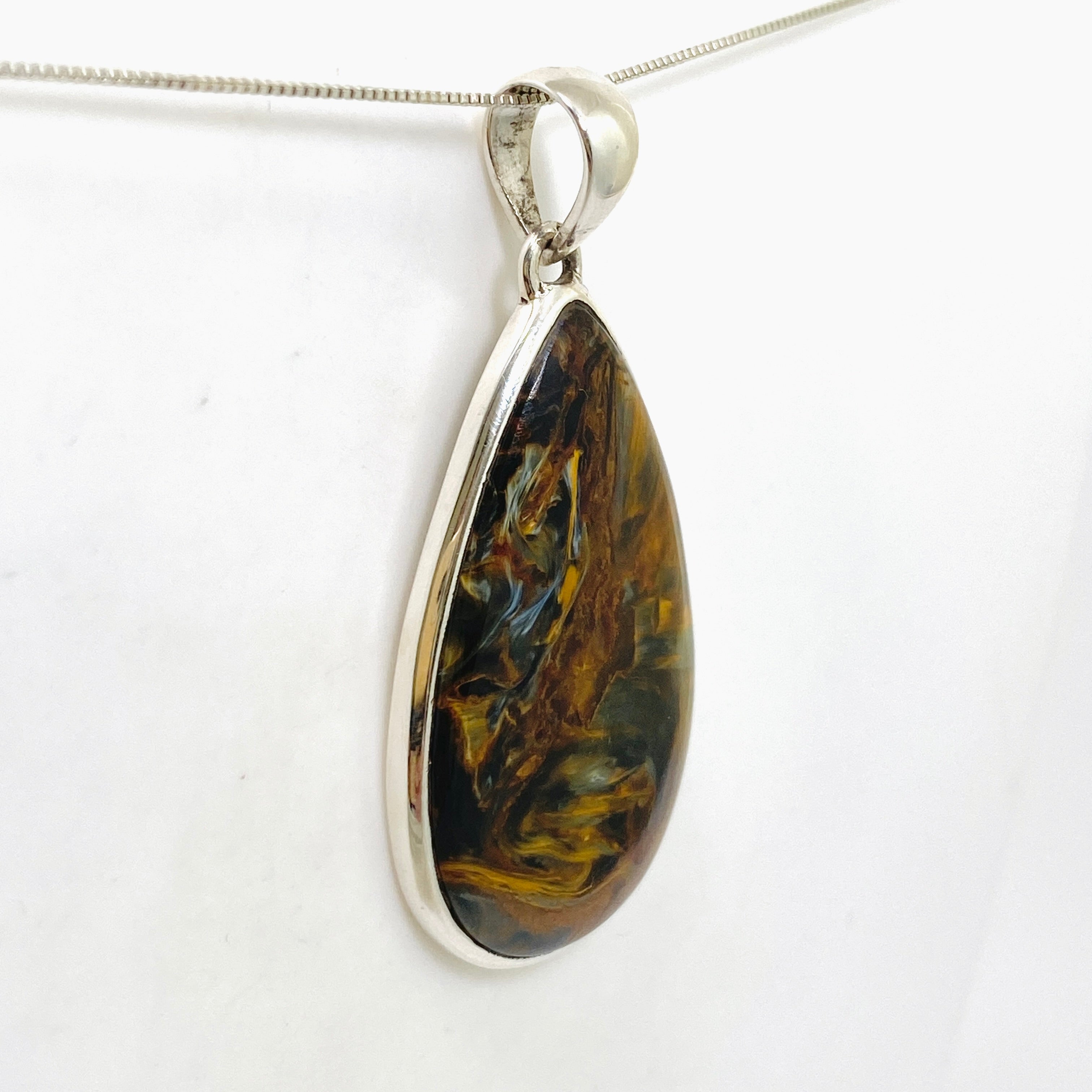 Natural Pietersite Teardrop Cabochon Pendant - PPGJ1064 | Handmade Gemstone Jewelry for Women | Perfect for Boho Fashion & Spiritual Healing