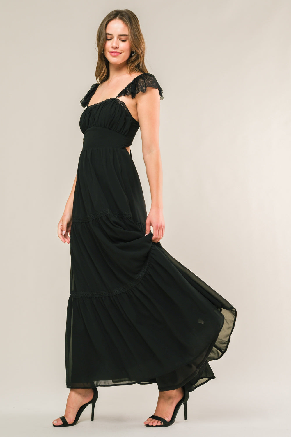FORGOTTEN ROMANCE MAXI DRESS - Elegant Black Long Evening Dress for Women | Perfect for Weddings, Parties & Special Occasions