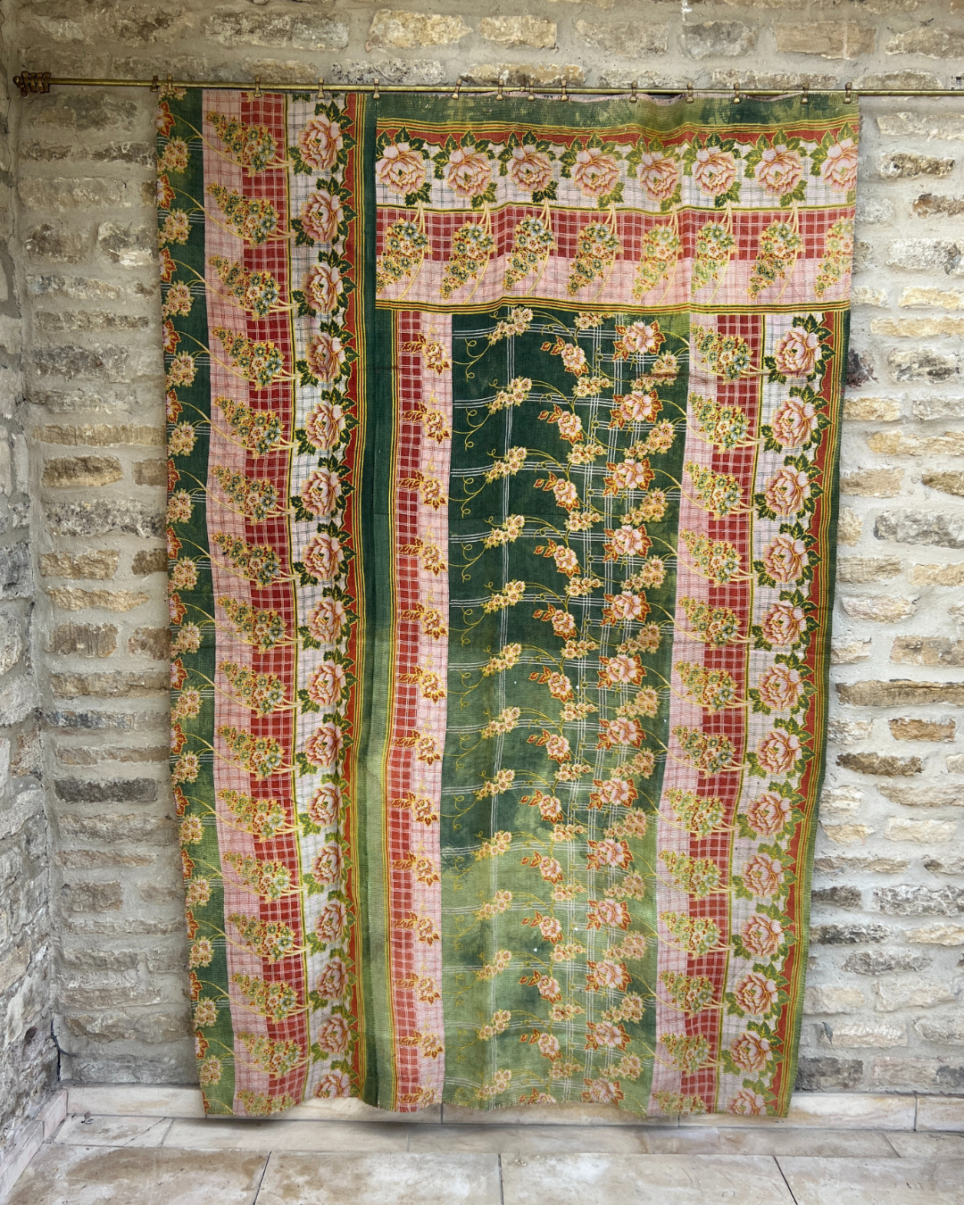Lightweight Kantha Quilt No. 776 - Handmade Cotton Throw Blanket for Bed, Sofa & Travel - Boho Chic Home Decor & Cozy Gift Idea