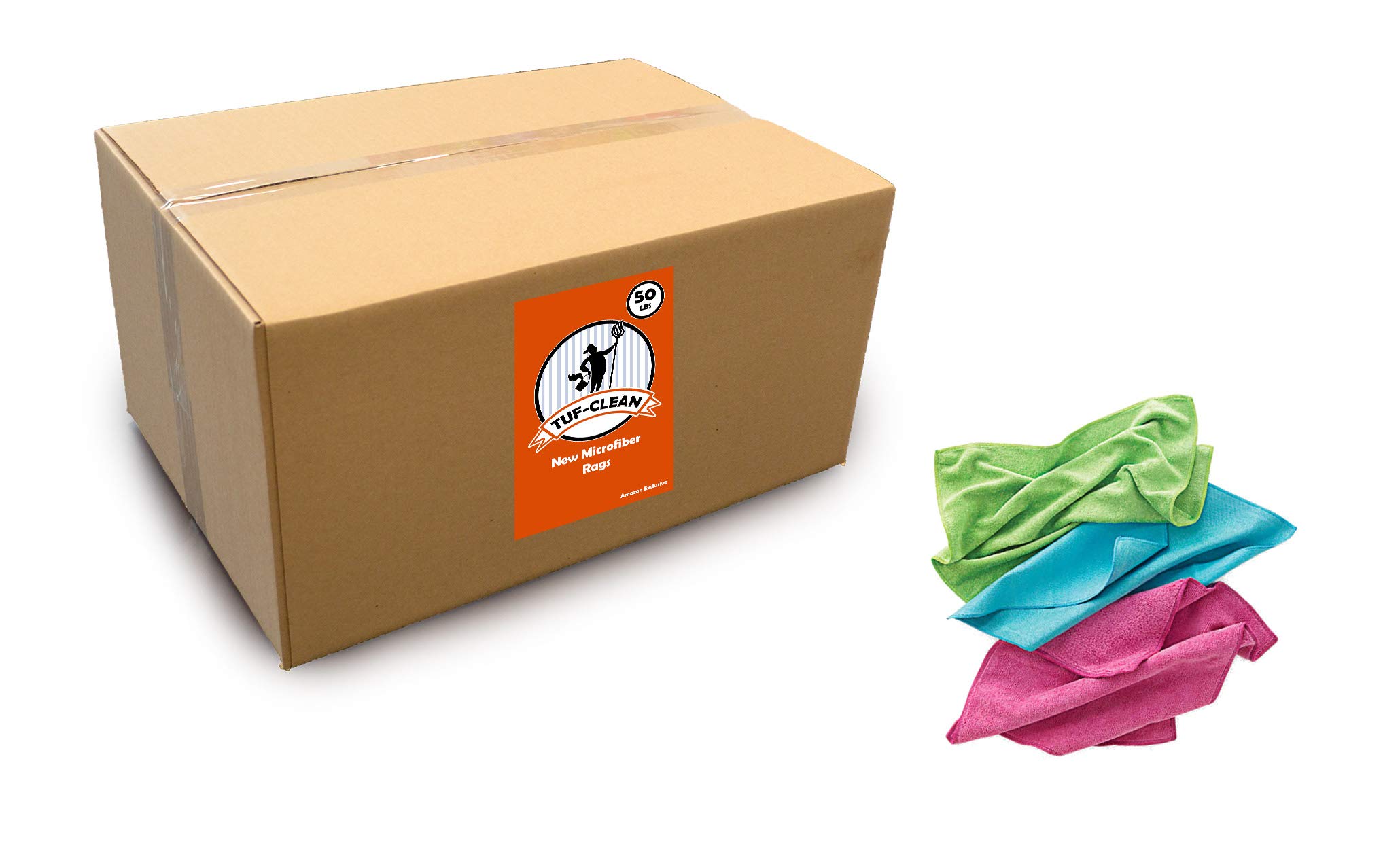 Premium Microfiber Cleaning Rags - 50 lb Bulk Box, Assorted Colors for Home, Office & Industrial Use | Brand New A73128