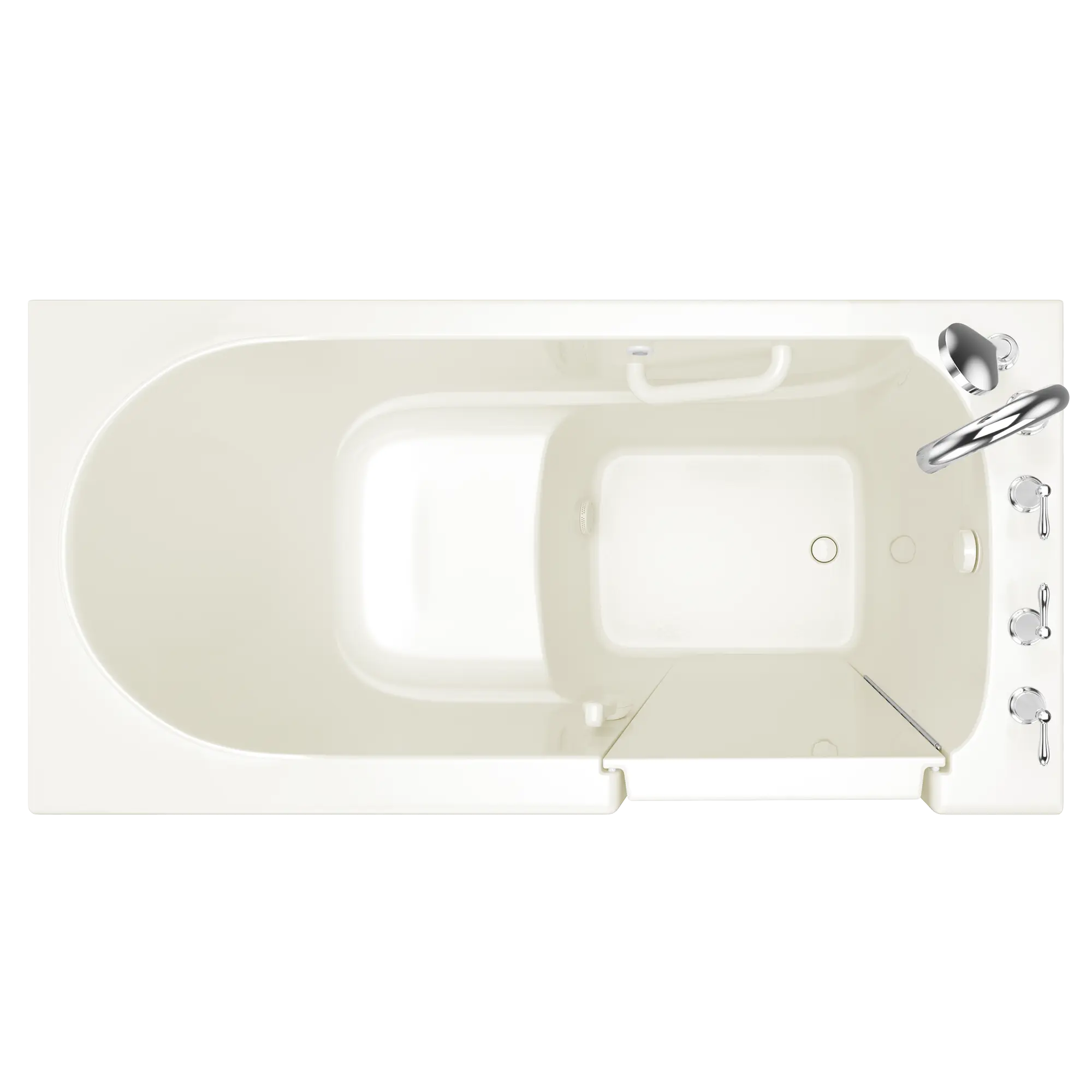30 x 60 Inch Gelcoat Walk-in Bathtub with Soaker System & Right Hand Drain Faucet - Ideal for Elderly & Mobility Needs, Spa-Like Relaxation at Home
