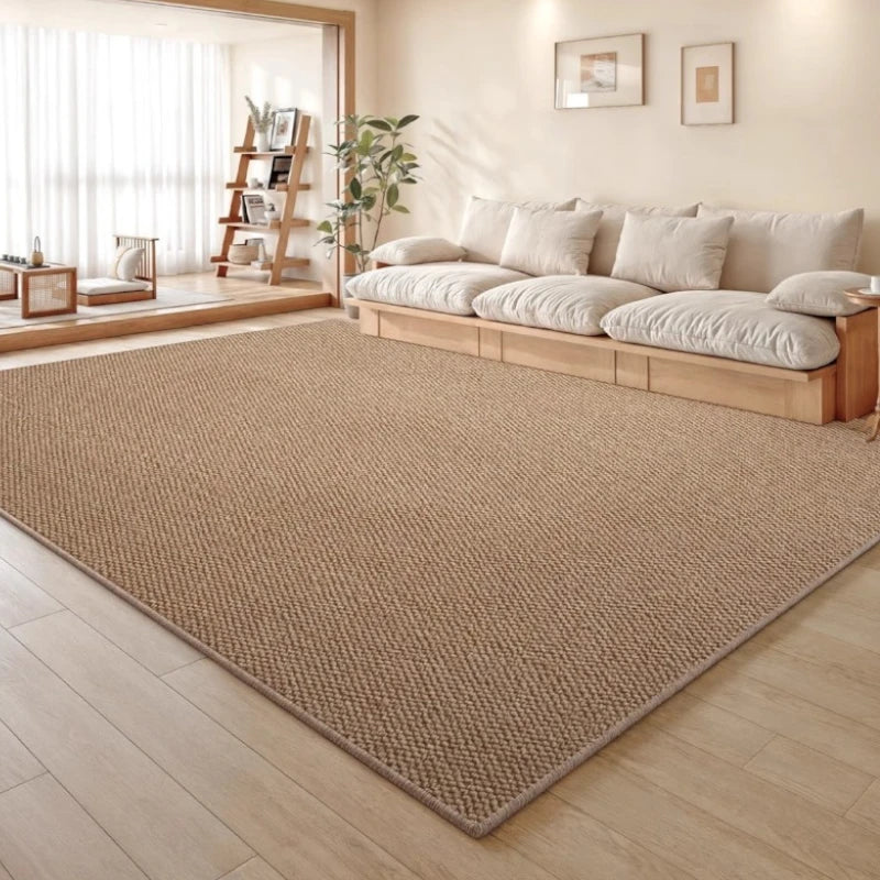 Elianna Faux Linen Minimalist Pet-Friendly Area Rug - Soft Non-Slip Living Room Carpet for Bedroom, Nursery & Home Decor