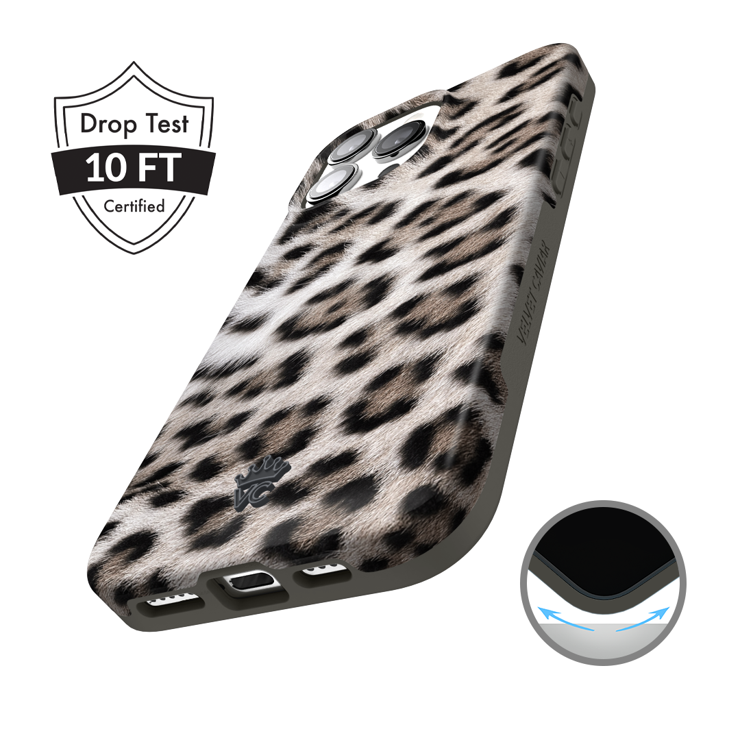Arctic Leopard Print Shockproof iPhone Case - Slim Protective Cover for iPhone 12/13/14 Pro Max - Perfect for Outdoor Adventures & Daily Use