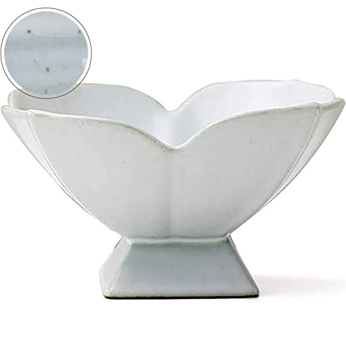 White Ceramic Pedestal Fruit Bowl - Elegant Kitchen Counter & Table Centerpiece for Serving Desserts, Snacks, and Display | Perfect for Dining Room Decor, Party Serving Tray, and Home Decoration