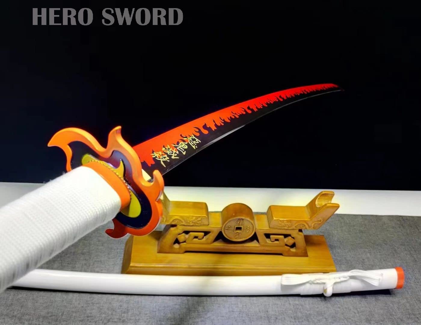 Handmade 1095 High Carbon Steel Demon Slayer Katana Sword - Agatsuma Zenitsu Cosplay Knife, Sharp Japanese Anime Sword, Real Weapon for Collectors & Martial Arts Training | Perfect for Anime Conventions, Cosplay Events & Display