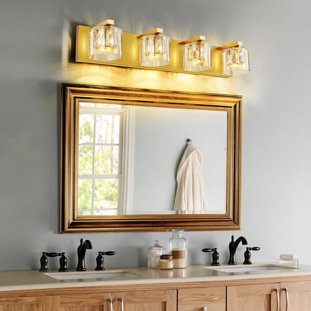 Kolt Modern 4-Light Bathroom Vanity Light Fixture - Brushed Nickel Finish for Bathroom Mirror Lighting, Perfect for Modern Home Decor and Vanity Makeup Area