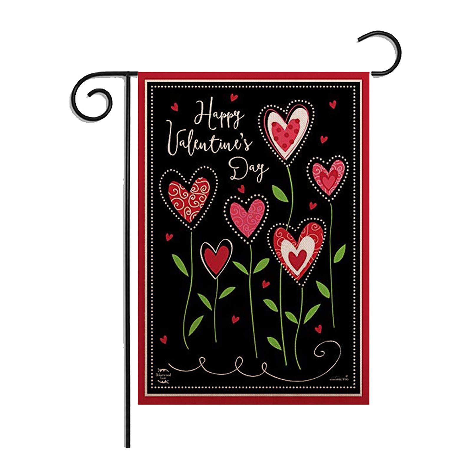 SONGBIRDTH Valentine's Day Garden Flag - Heart Pattern Porch Banner for Outdoor Decor, Valentine Decoration, Yard Sign | Perfect for Front Porch, Lawn, Patio, and Seasonal Holiday Display