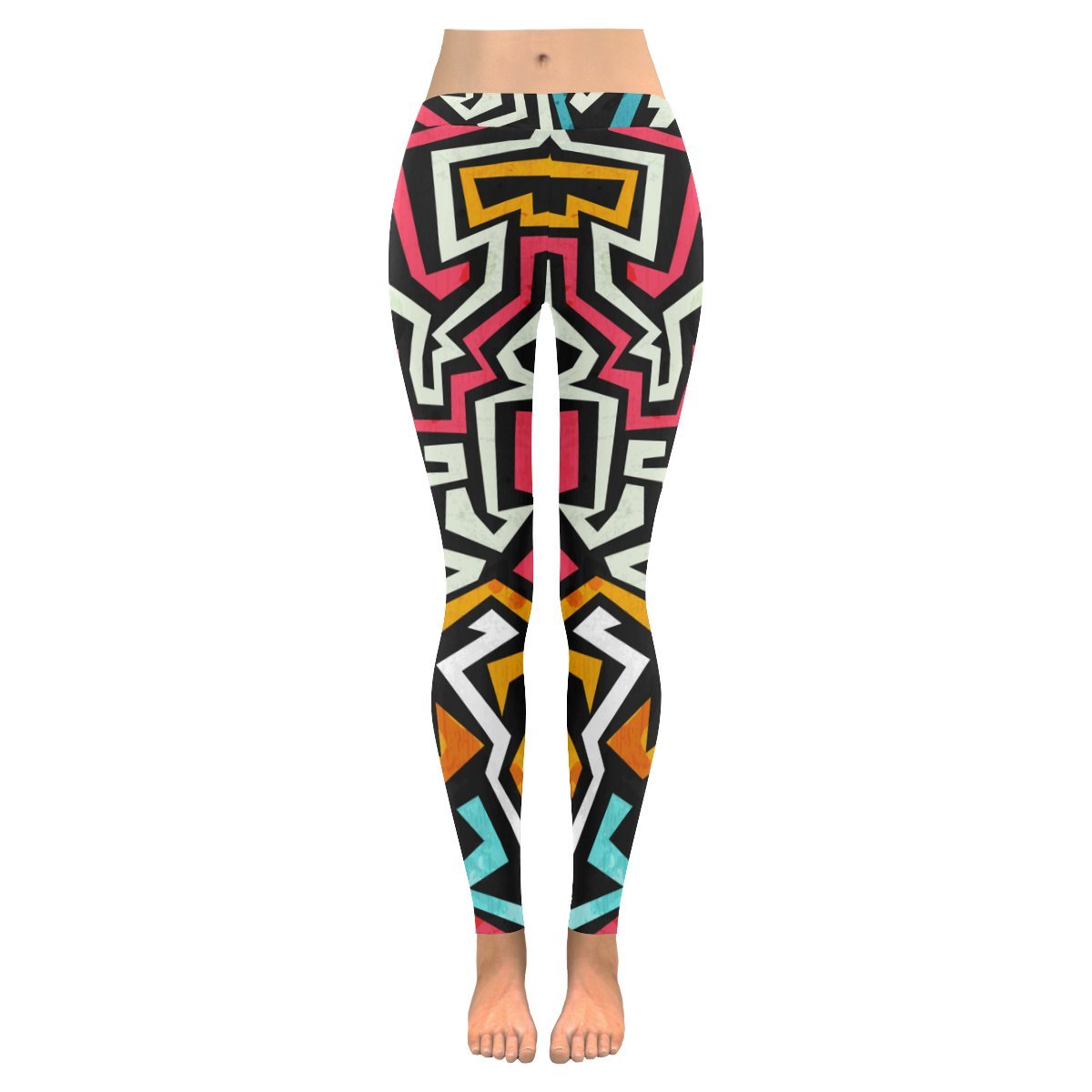 Women's Graffiti Print Capri Yoga Leggings - High Waisted Workout Pants for Running, Gym & Lounge - Trendy Athletic Wear for Fitness & Casual Style