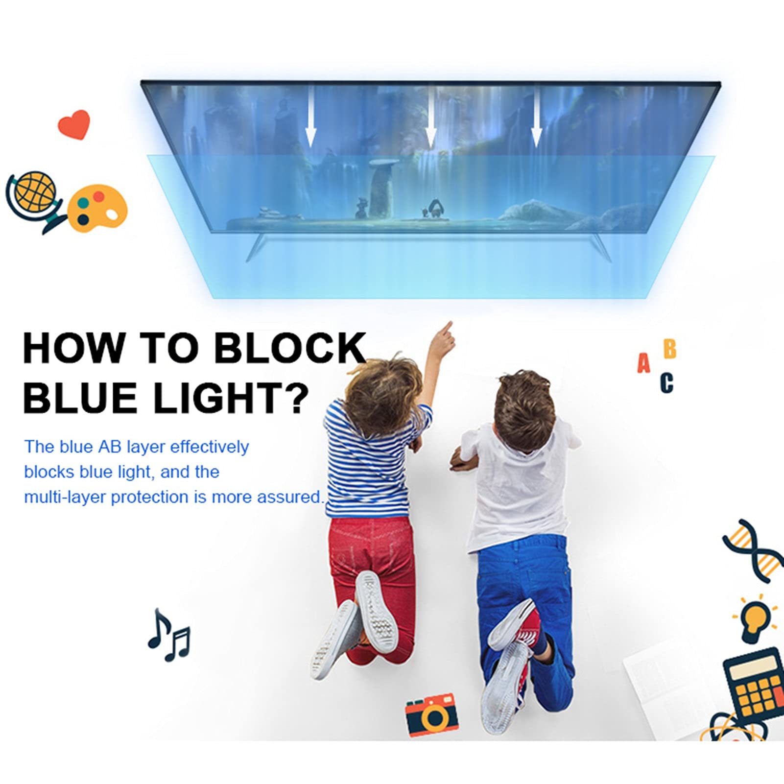55 Inch Privacy Screen Monitor Protector - Anti Blue Light & Anti Shock Film for Laptop/TV/Computer - Matte Version (1221X689mm) | Perfect for Office, Gaming & Home Entertainment