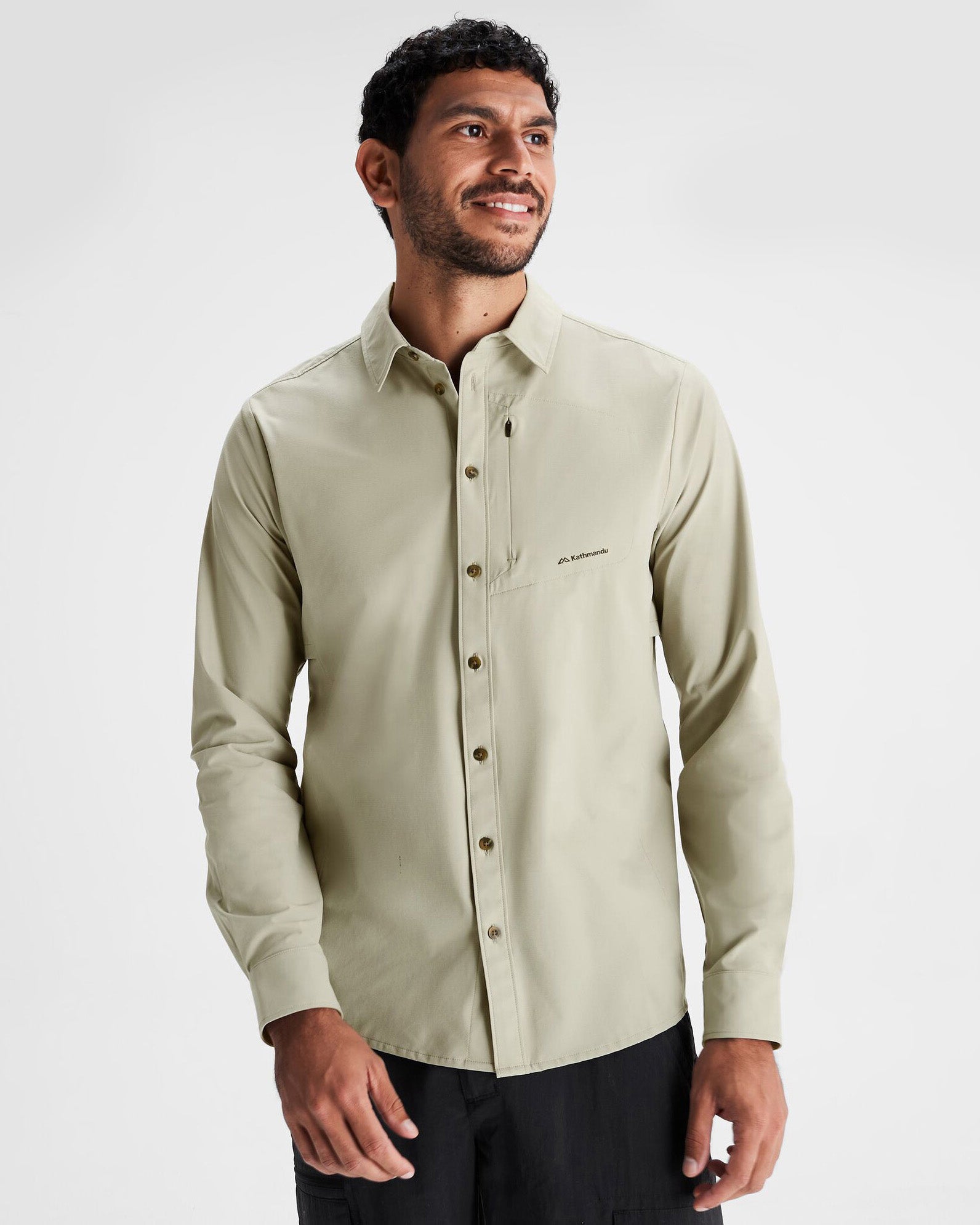 Men's Lightweight Long Sleeve Sun Protection Shirt - UPF 50+ UV Ray Blocking, Breathable Quick-Dry Fishing & Hiking Shirt in Light Beech - Perfect for Outdoor Activities, Beach & Travel