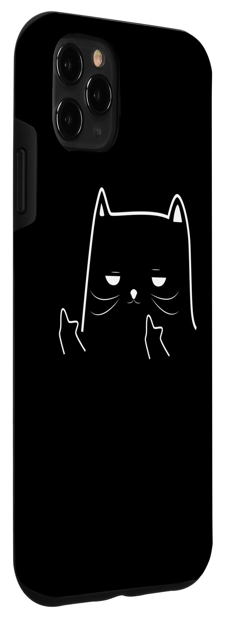 iPhone 11 Pro Max Case - Funny Cat Giving Middle Finger Design for Men & Women | Shockproof Protective Cover for Daily Use & Gifts