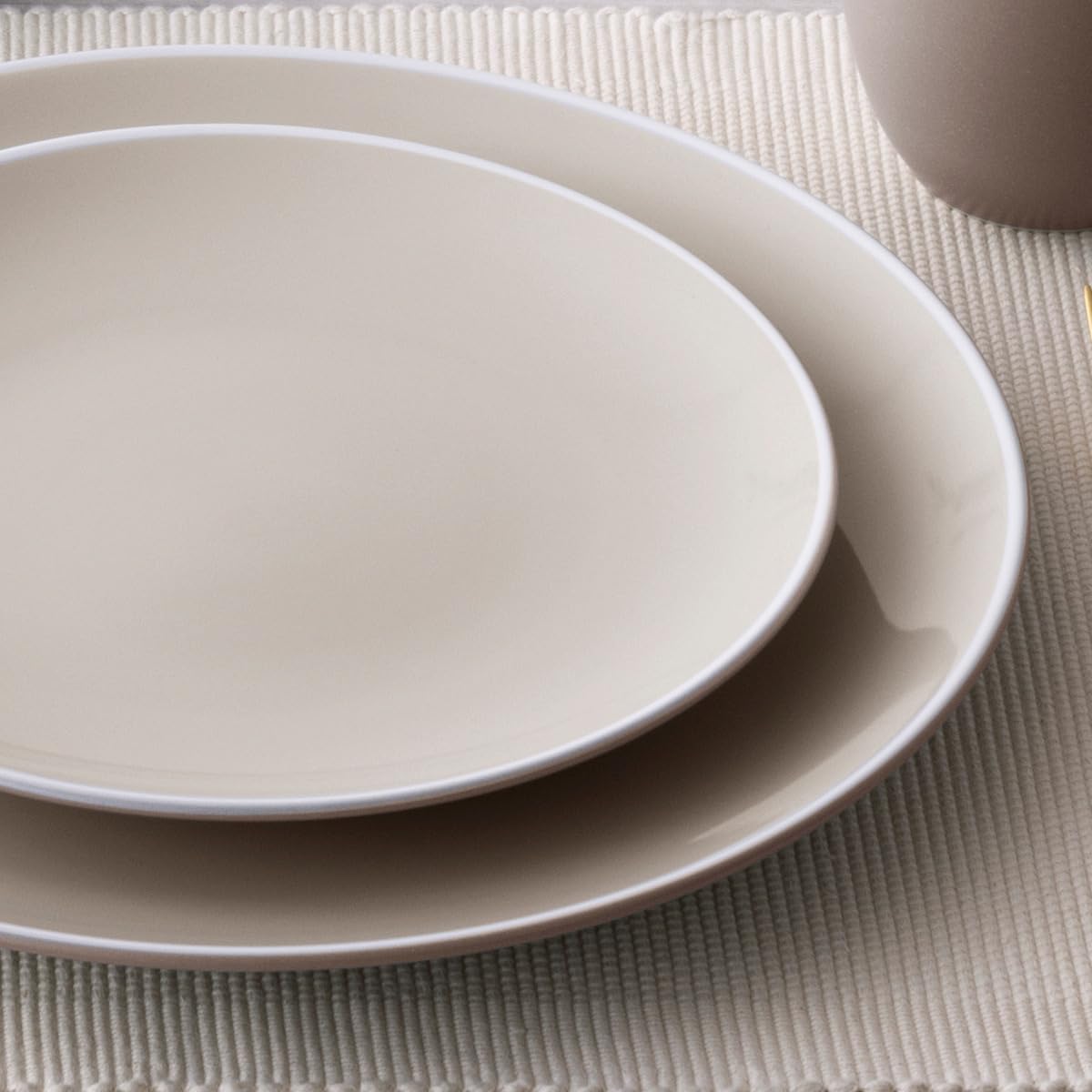 Noritake ColorTrio Clay 4-Piece Dinner Plate Set - Brown/Clay/White Coupe Style for Modern Dining | Elegant Tableware for Restaurants, Weddings & Everyday Use