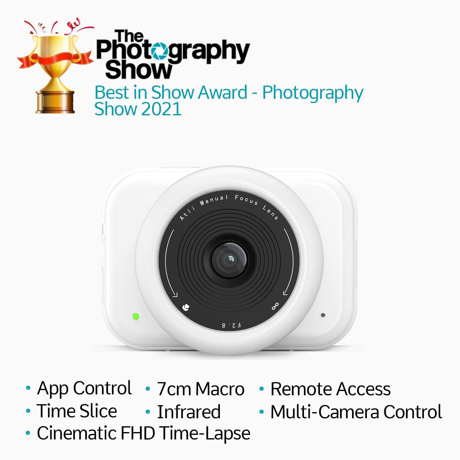 ATLI 1080P WiFi Timelapse Camera with HDR & APP Control - Manual Focus, Real-Time Preview for Indoor Plants, Flower Growth, Weather Monitoring - Remote Access Time Lapse Video Camera (White) - Perfect for Home Gardening, Nature Observation, and Scientific Research