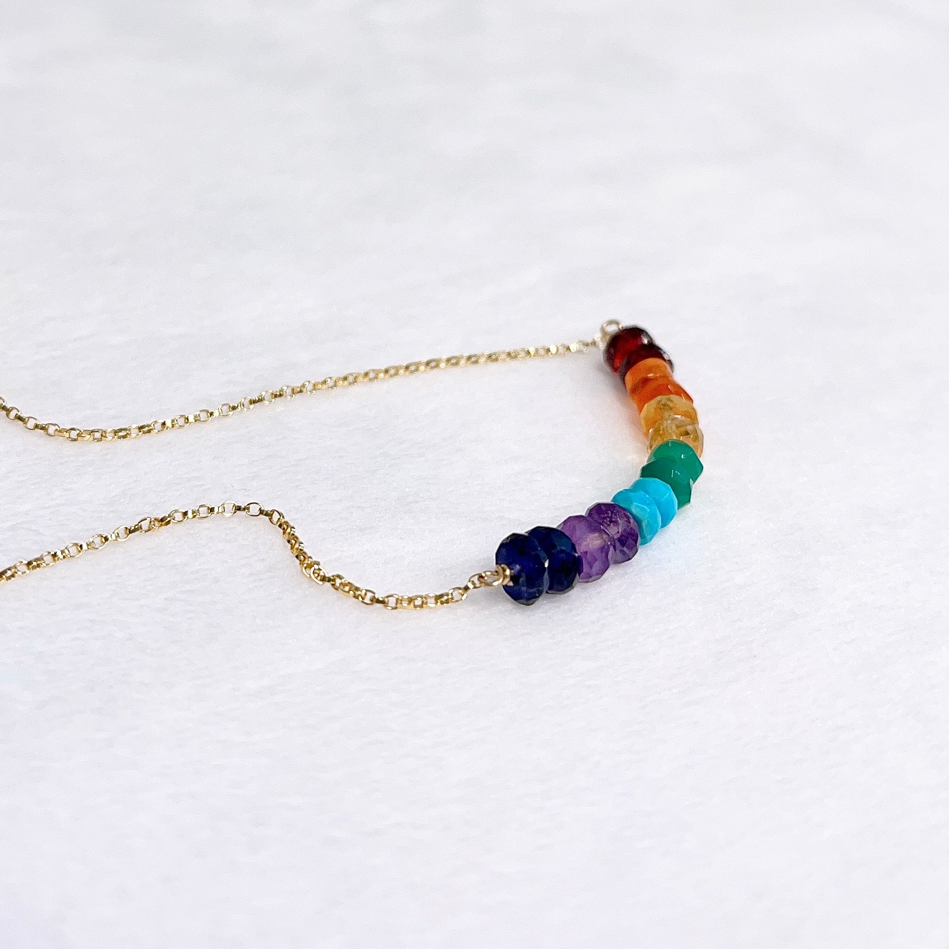 TEHINA Chakra Gemstone Necklace (N408) - Healing Crystal Pendant for Meditation, Yoga & Spiritual Balance