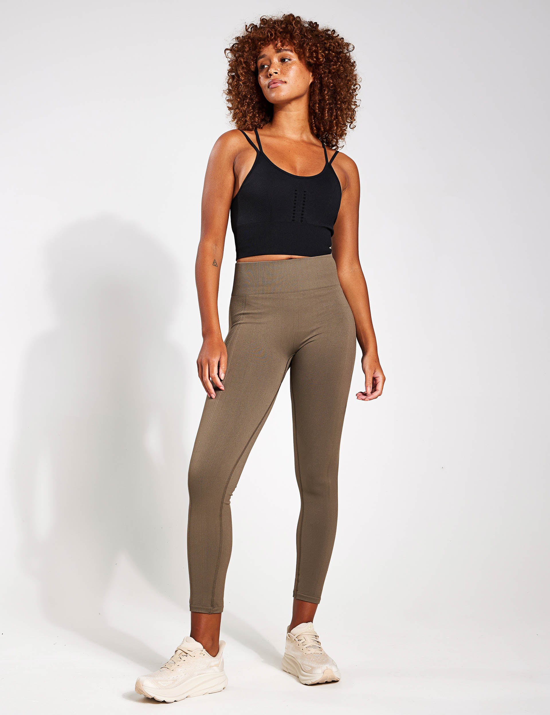High Waist India Seamless Leggings for Women - Soft & Stretchy Yoga Pants - Walnut Brown - Perfect for Workout, Running, Yoga & Lounge Wear