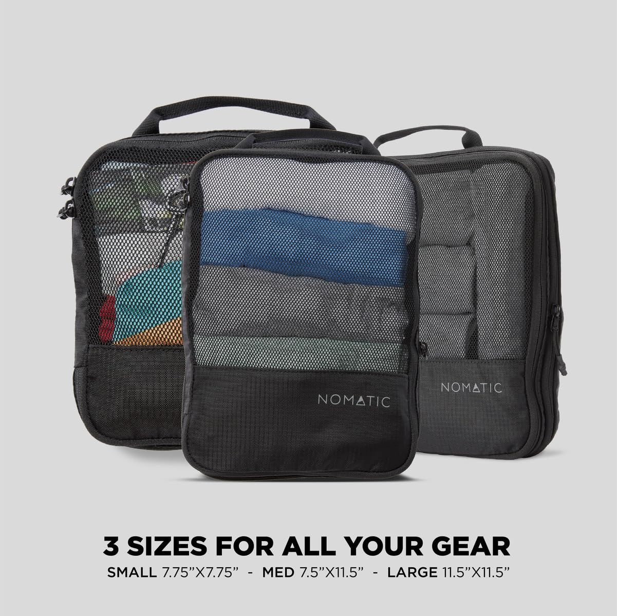 NOMATIC Packing Cubes Set - 4-Piece Compression Luggage Organizers for Carry-On, Suitcase & Travel Bags | Space-Saving Travel Accessories for Business Trips & Vacations
