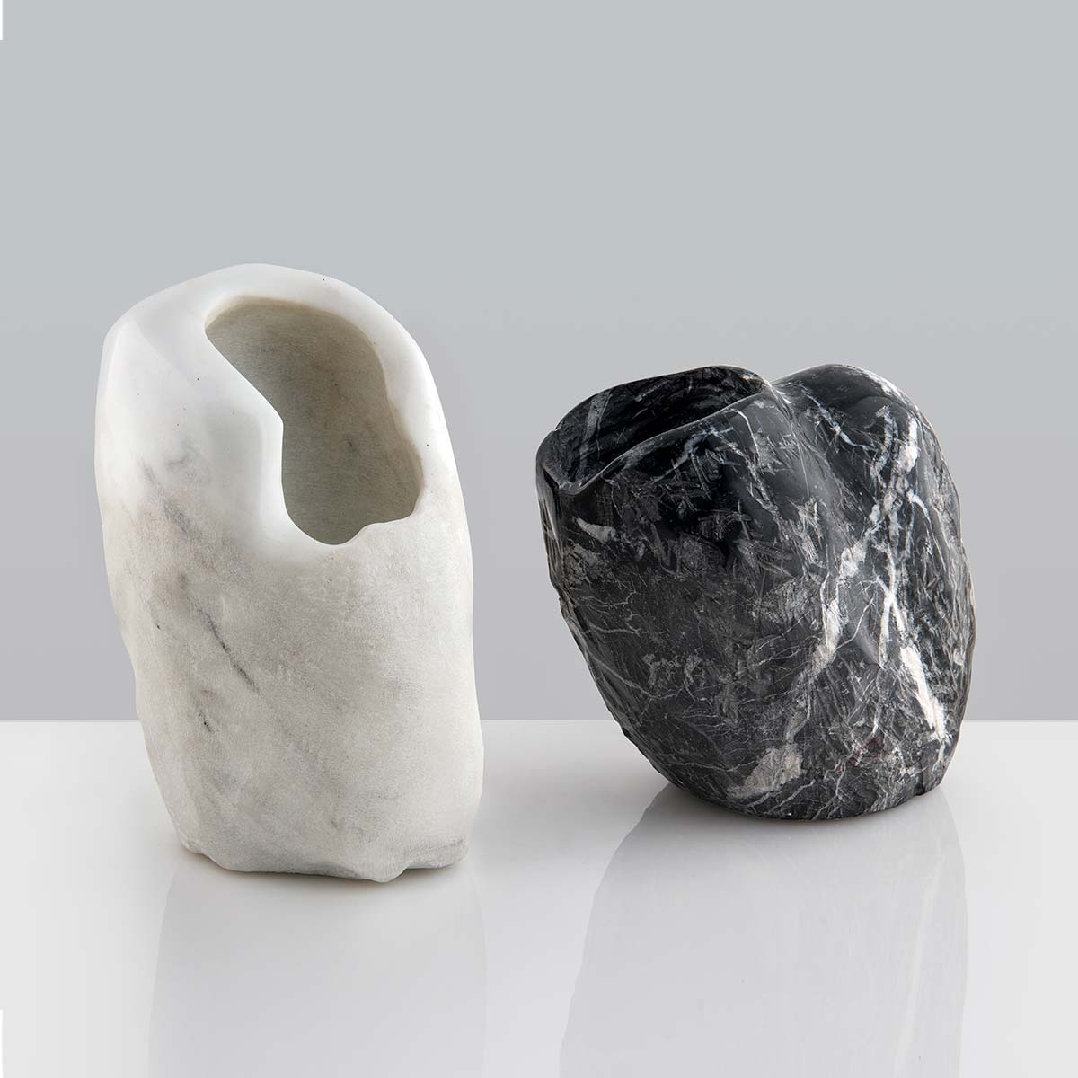 Fossil White Carrara Marble Vase - Elegant Home Decor for Living Room, Dining Table & Wedding Centerpieces