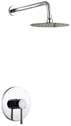 Kube Bath Aqua Rondo Shower Set with 8 Inch Rainfall Showerhead - Luxury Bathroom Upgrade for Spa-Like Experience at Home