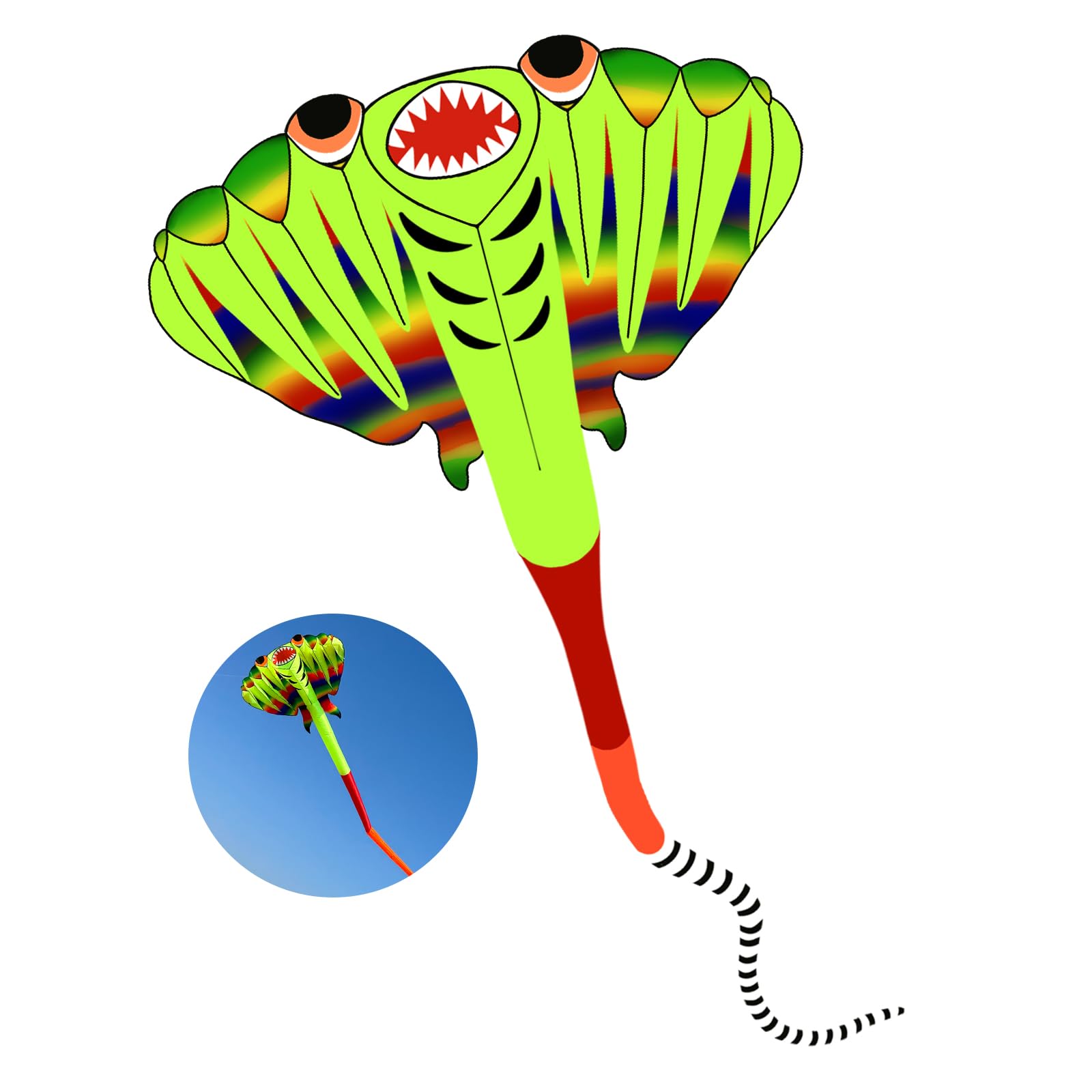 SQLWYLAT 41ft Stingray Kite for Adults & Kids - Giant Beach Kite with Reel for Outdoor Family Fun