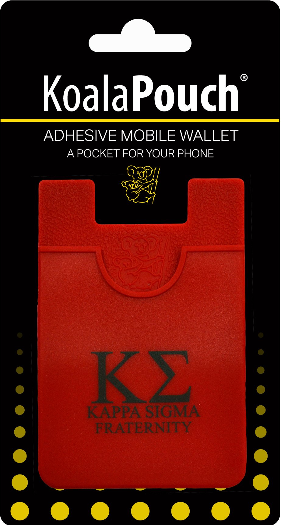 Kappa Sigma Koala Pouch - Sticky Adhesive Phone Wallet for iPhone & Android - Perfect for Fraternity Events, Travel & Daily Use