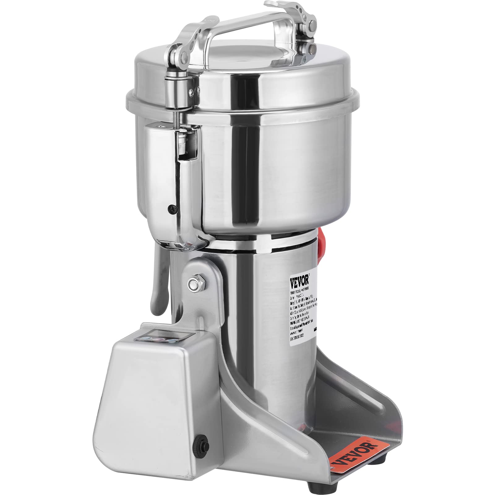 VEVOR 2500g Commercial Electric Grain Grinder - 3750W High-Speed Stainless Steel Mill for Coffee, Corn, Pepper & Dry Grains - Perfect for Bakeries, Restaurants & Home Kitchens