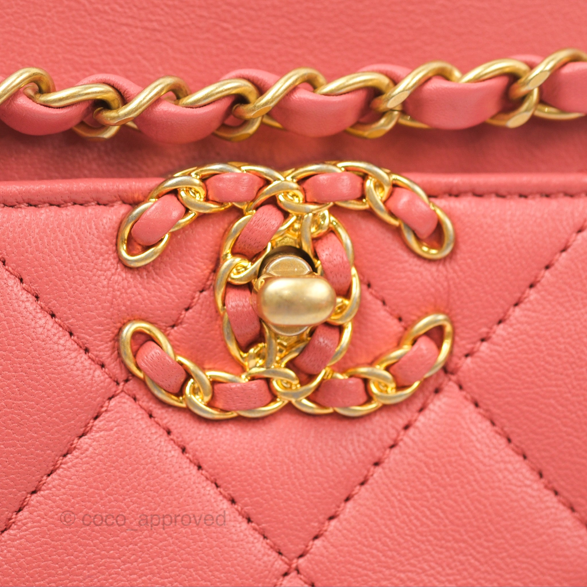 Chanel Pink Goatskin Camera Bag with Aged Gold Chain Strap - Luxury Crossbody Bag for Women, Perfect for Parties & Date Nights